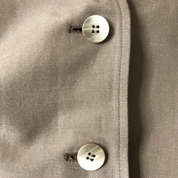 NEW KAREN SCOTT Petites Linen & Cotton Mocha Brown Button Front Blazer Size 10P - Picture 7 of 9